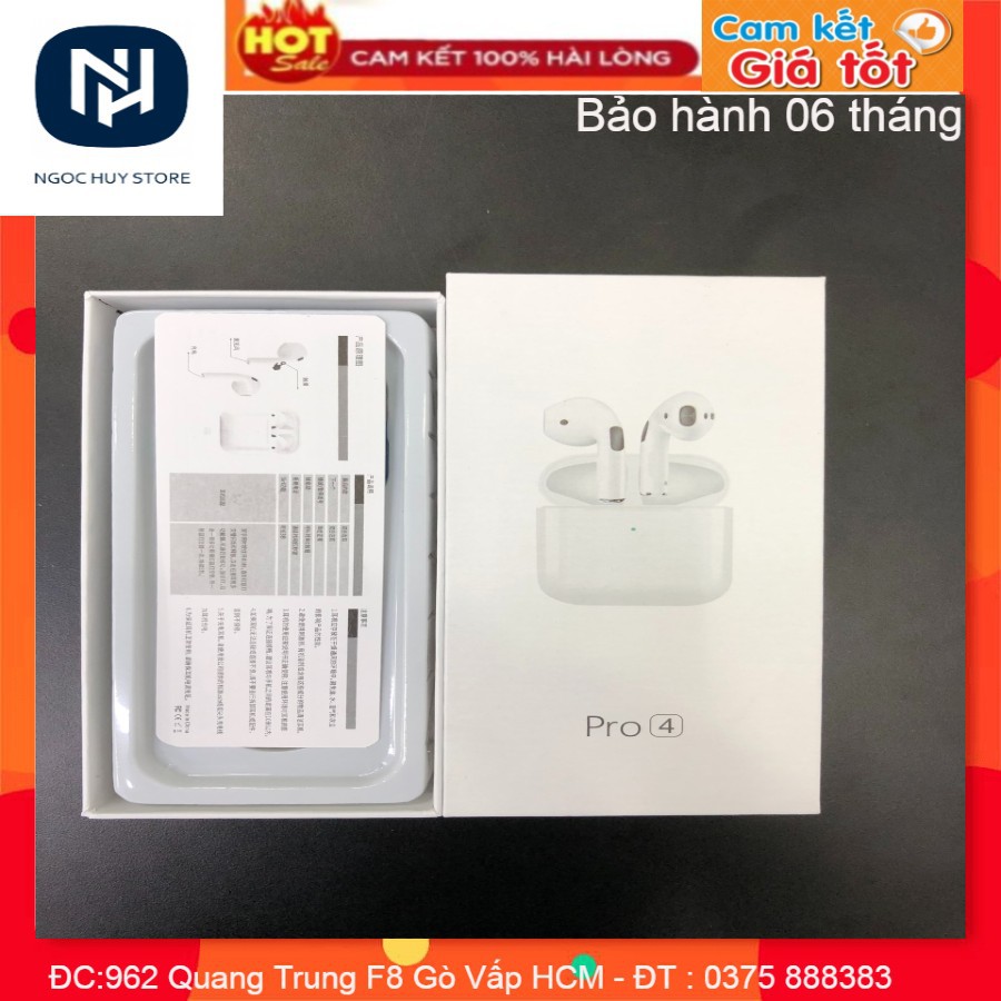 Tai Nghe Airpod Pro 4 - nhận diện - đổi tên âm thanh hay và ấm - Ngọc Huy Store (Bảo hành 06 tháng) | BigBuy360 - bigbuy360.vn