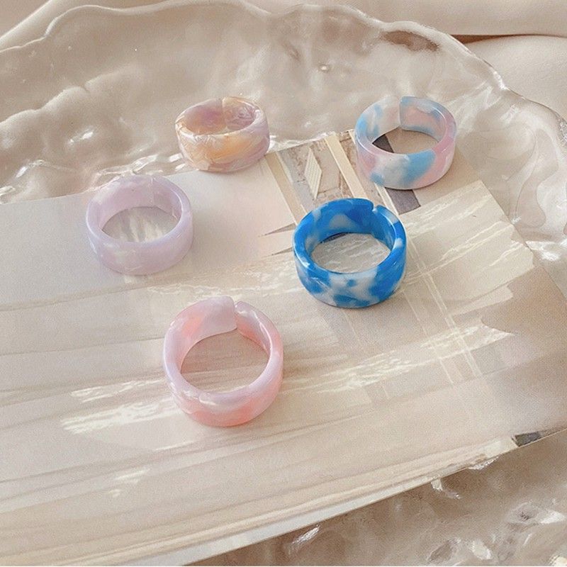 Nhẫn đeo tay nhựa trong suốt họa tiết trái cây xinh xắn tùy chọn số lượng