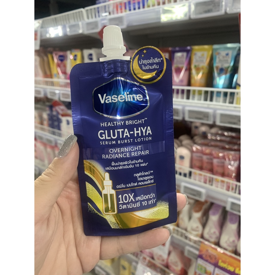 Gói Mini Sữa Dưỡng Thể Trắng Da Vaseline Healthy Bright Gluta HYA Serum 10X Thái Lan 30gr