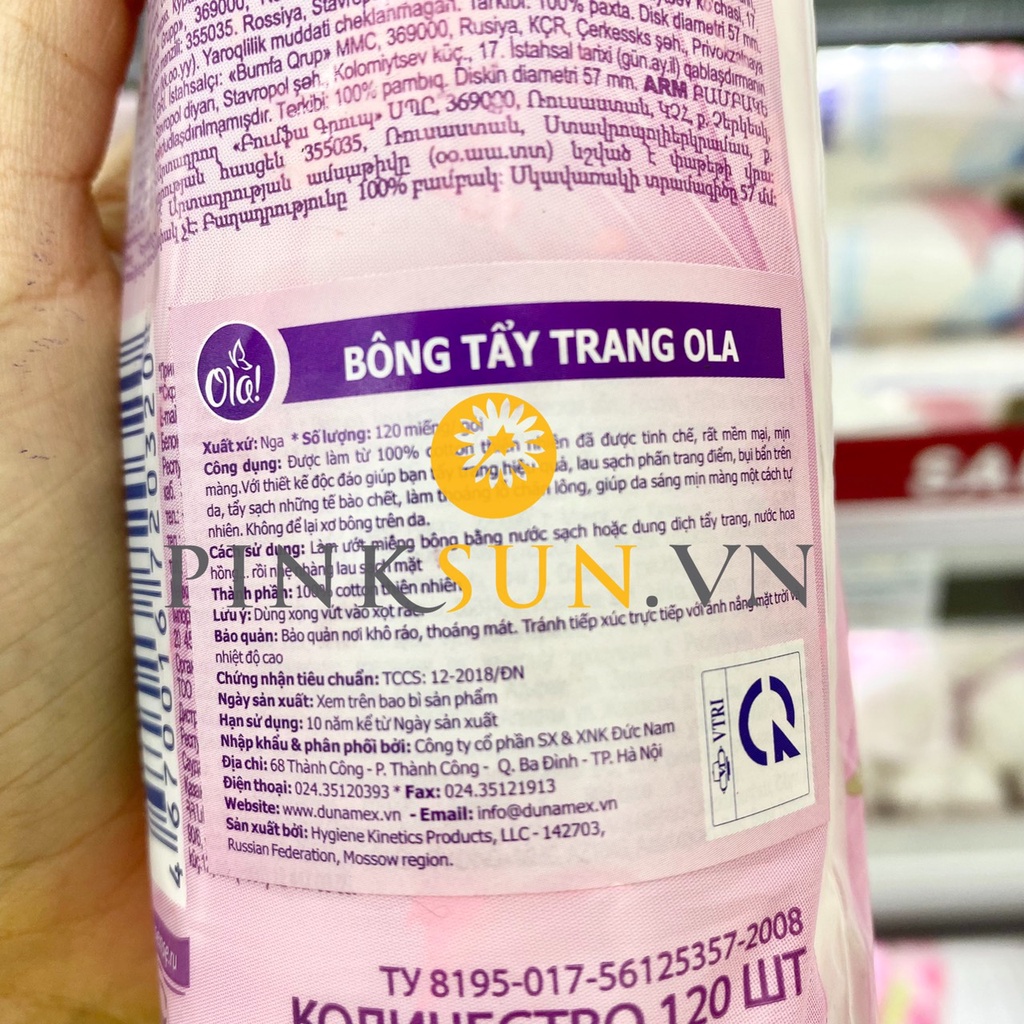 Bông Tẩy Trang Ola 100% Cotton 120 Miếng