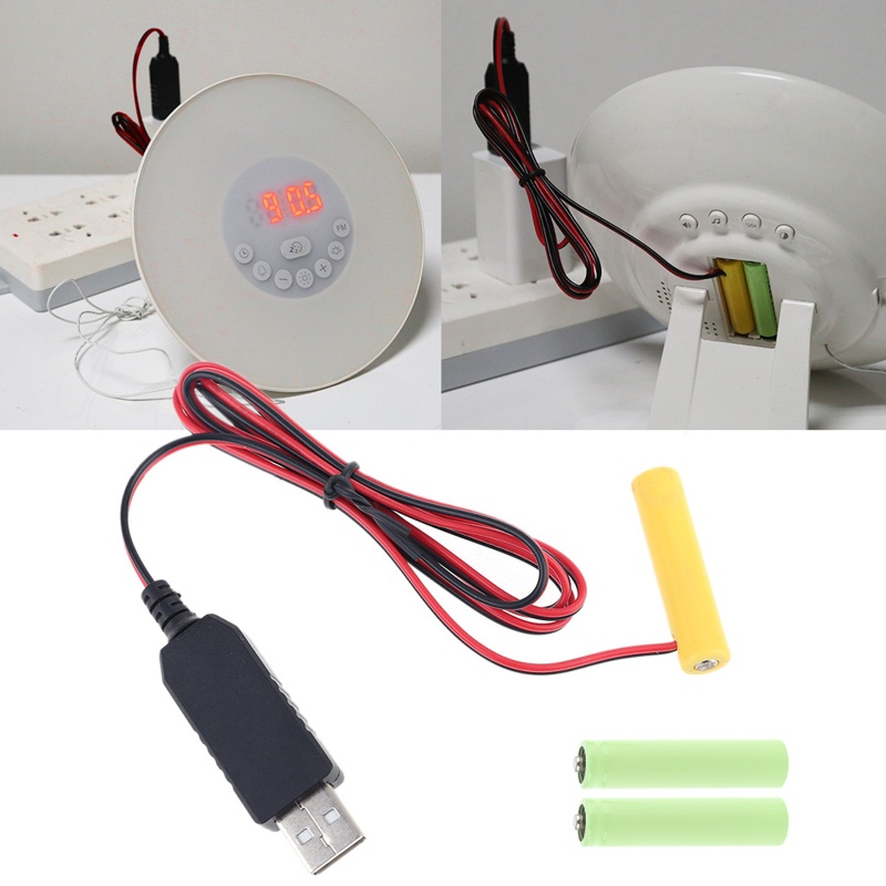 Dây cáp cấp nguồn USB/loại C hủy thay thế pin AAA 4 pin