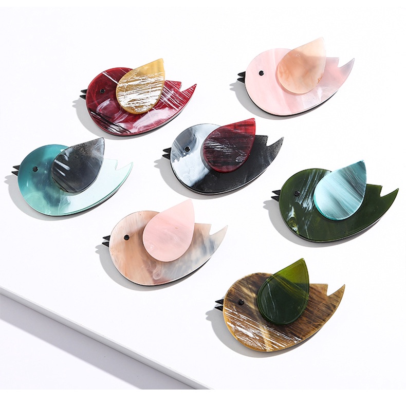 Trâm Cài Áo Hình Chú Chim Hoạt Hình Bằng Acrylic Kiểu Vintage Dễ Thương Cho Nam / Nữ