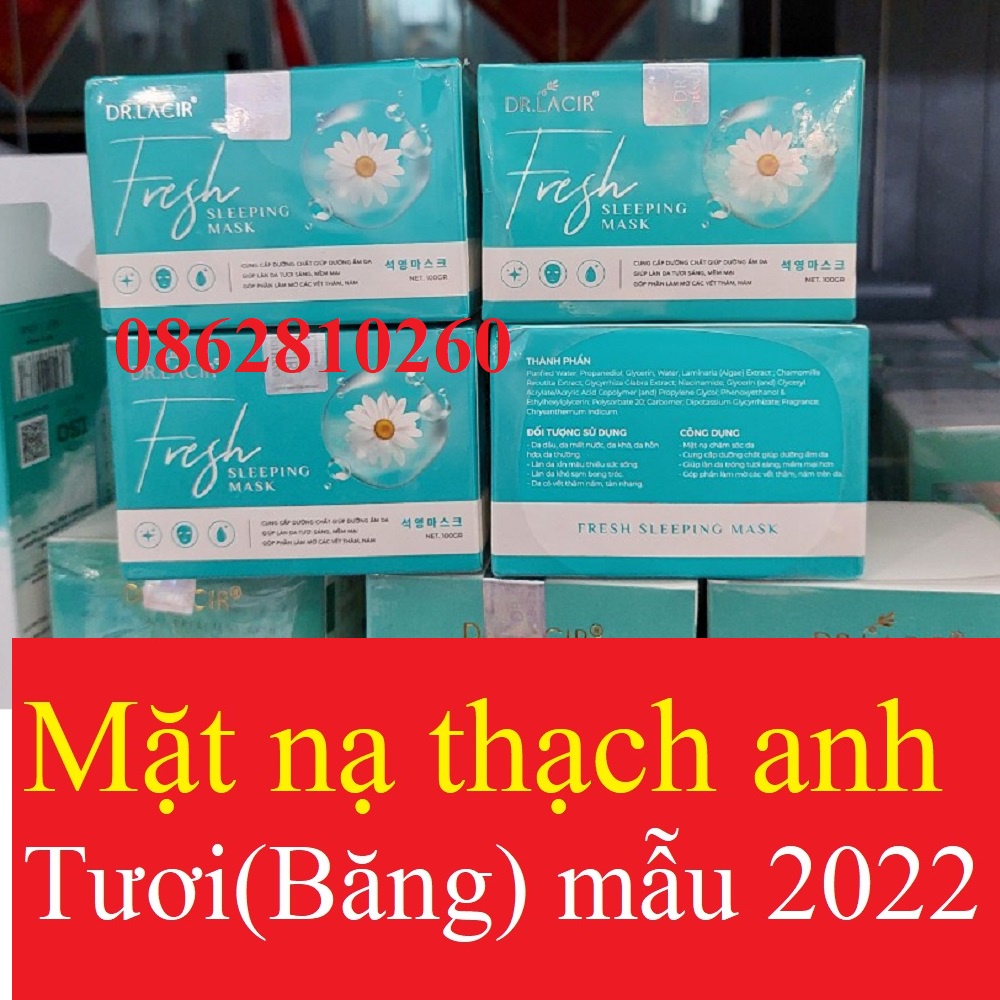 Mặt Nạ Ngủ Thạch Anh Tươi Băng Drlacir Fresh Sleeping Mask dr lacir hộp 100g -dưỡng ẩm mờ thâm sáng trắng da