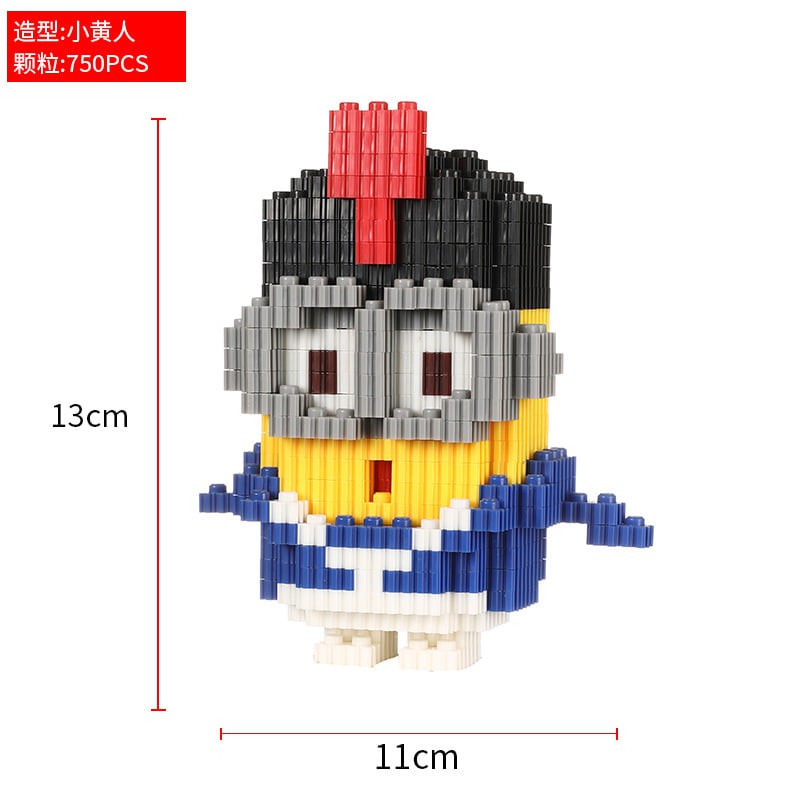 Mô Hình Lắp Ráp Lego 3D Minion (size M Cao 13cm)