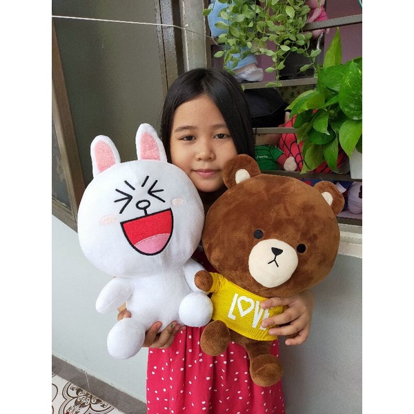 Cặp gấu bông gấu Brown + thỏ Cony size trung