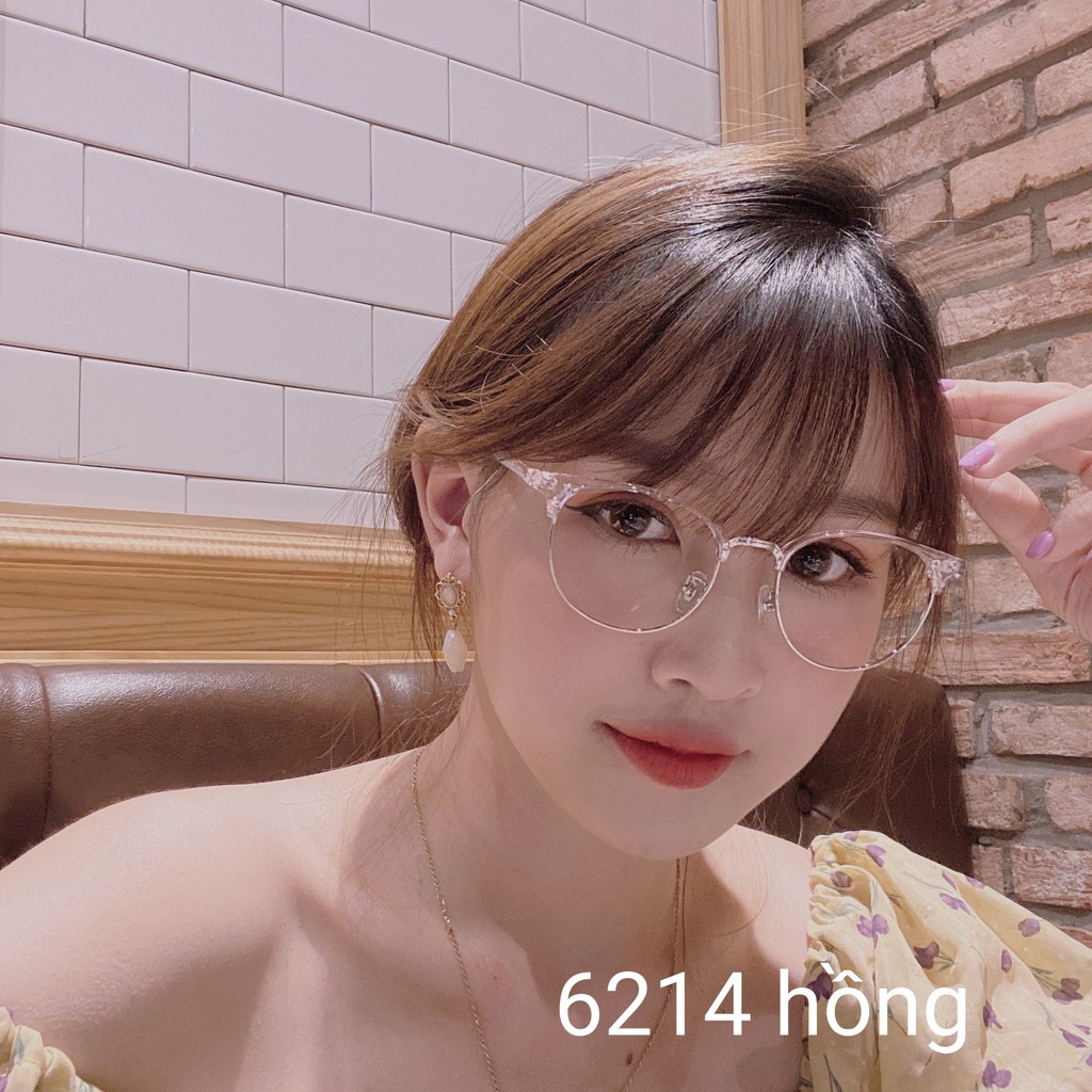 Gọng kính cận nam nữ thời trang mắt tròn viền mắt kim loại, kính cận cao cấp Qiwa Eyewear - 6214