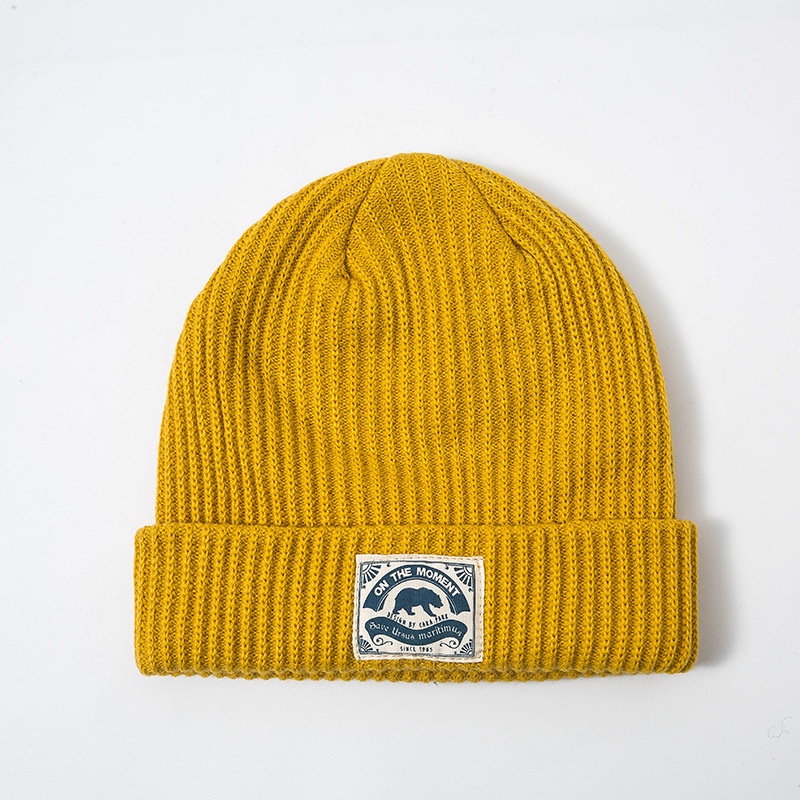 Mũ len dệt kim giữ ấm tai phong cách Nhật Hàn thời trang thu đông cho nam và nữ