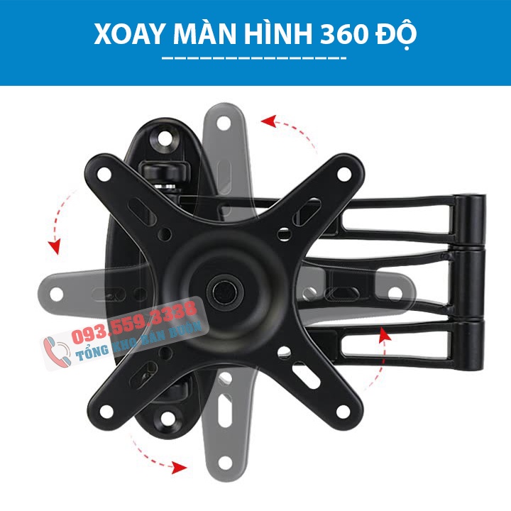 Giá Treo Màn Hình Gắn Tường ErgoTek S13 17 - 27Inch  - Xoay 360 Độ - Hợp Kim Nhôm Cao Cấp