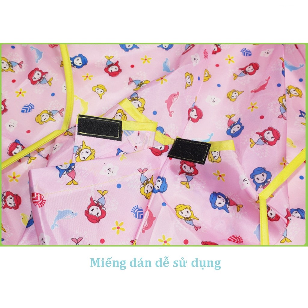 Áo choàng cắt tóc cho bé giúp không dính tóc lên người, Vải dù trùm cắt tóc cho trẻ hứng tóc vụn dễ vệ sinh