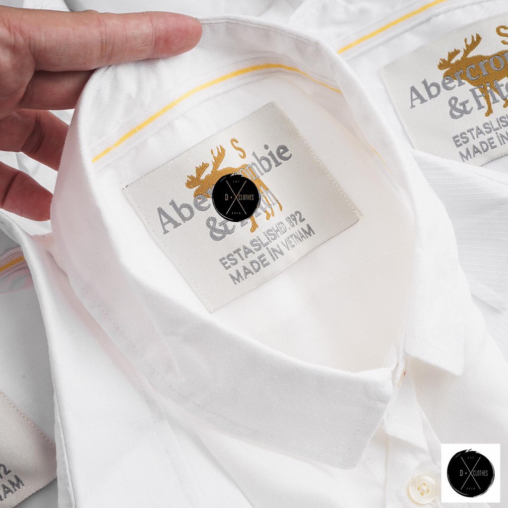 Áo sơ mi ngắn tay Aber, Áo sơ mi nam có cổ màu trắng trẻ trung có túi ngực trái dễ phối đồ | BigBuy360 - bigbuy360.vn