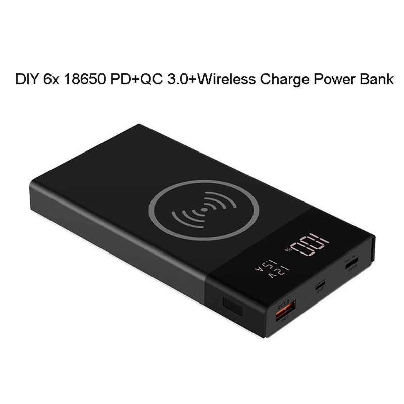 Bộ Sạc Dự Phòng Không Dây Wili 6x 18650 Qc3.0 Usb Type C Pd