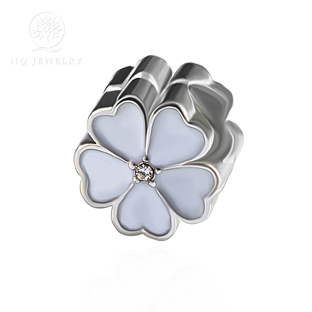 Charm hợp kim đính đá hình bông hoa - NQ Jewelry