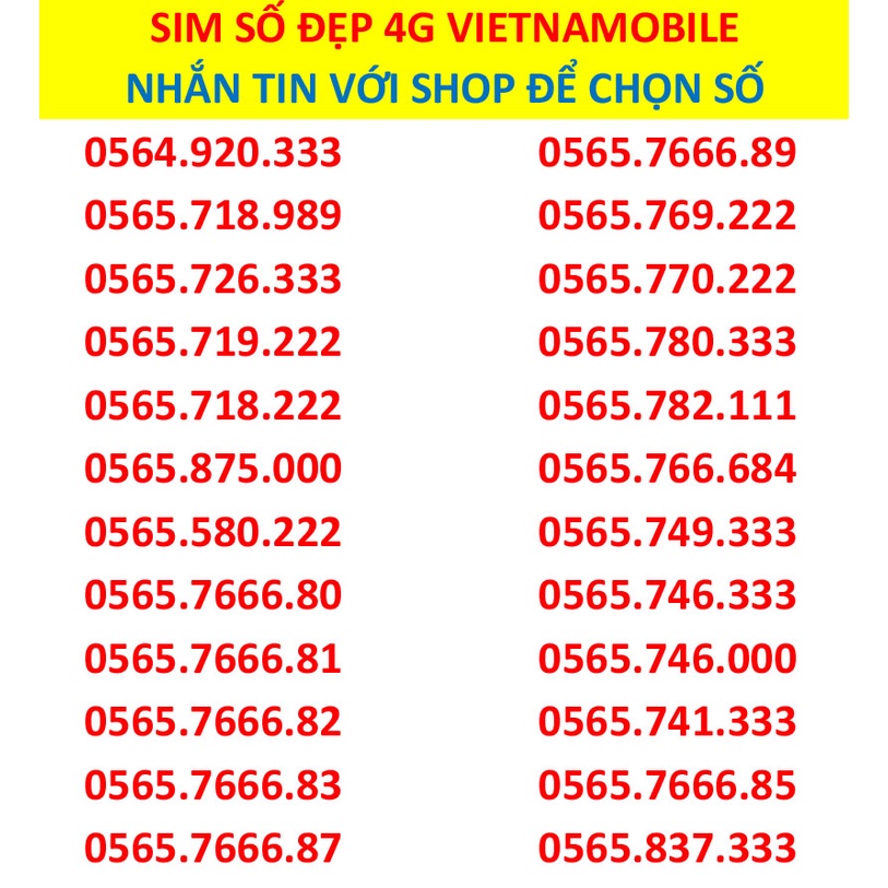 Sim Số Đẹp 4G Tam Hoa Giá Rẻ - Sóng Mạnh Tốc Độ Cao - Gọi Ngoại Mạng Miễn Phí - 240gb/Tháng