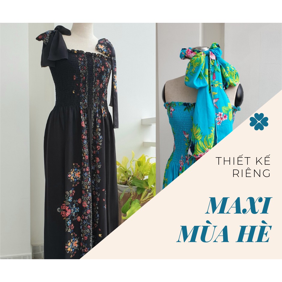 Đầm hè maxi 2 dây vải cotton mát big size hàng thiết kế riêng của nhà Jeslyn DT1