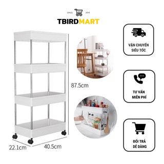 Kệ Để Đựng Đồ Đa Năng 4 Tầng Có Bánh Xe Đẩy, Kệ inox Có Thể Dùng Cho Spa Nhà Bếp Và Phòng Tắm Tiện Dụng