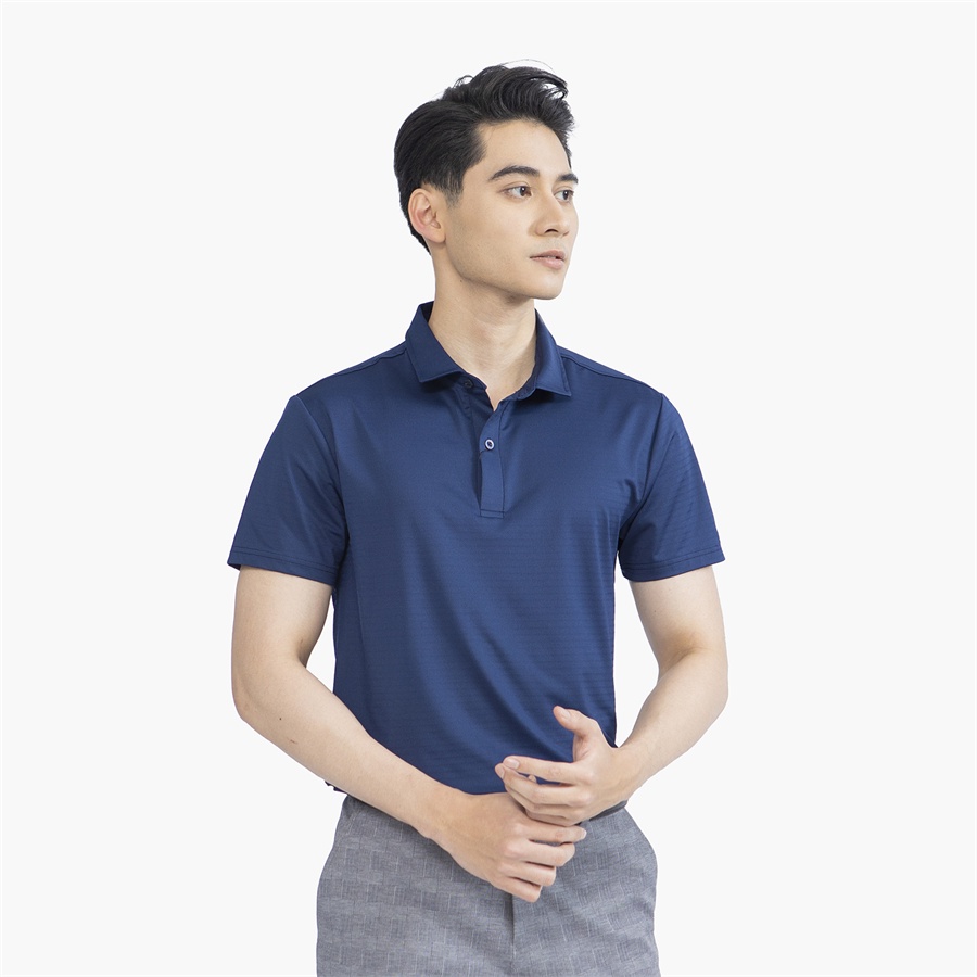 Áo thun polo nam Aristino APS091S2 phông ngắn tay cổ bẻ dáng slim fit ôm nhẹ dệt phối họa tiết vải polyester thể thao