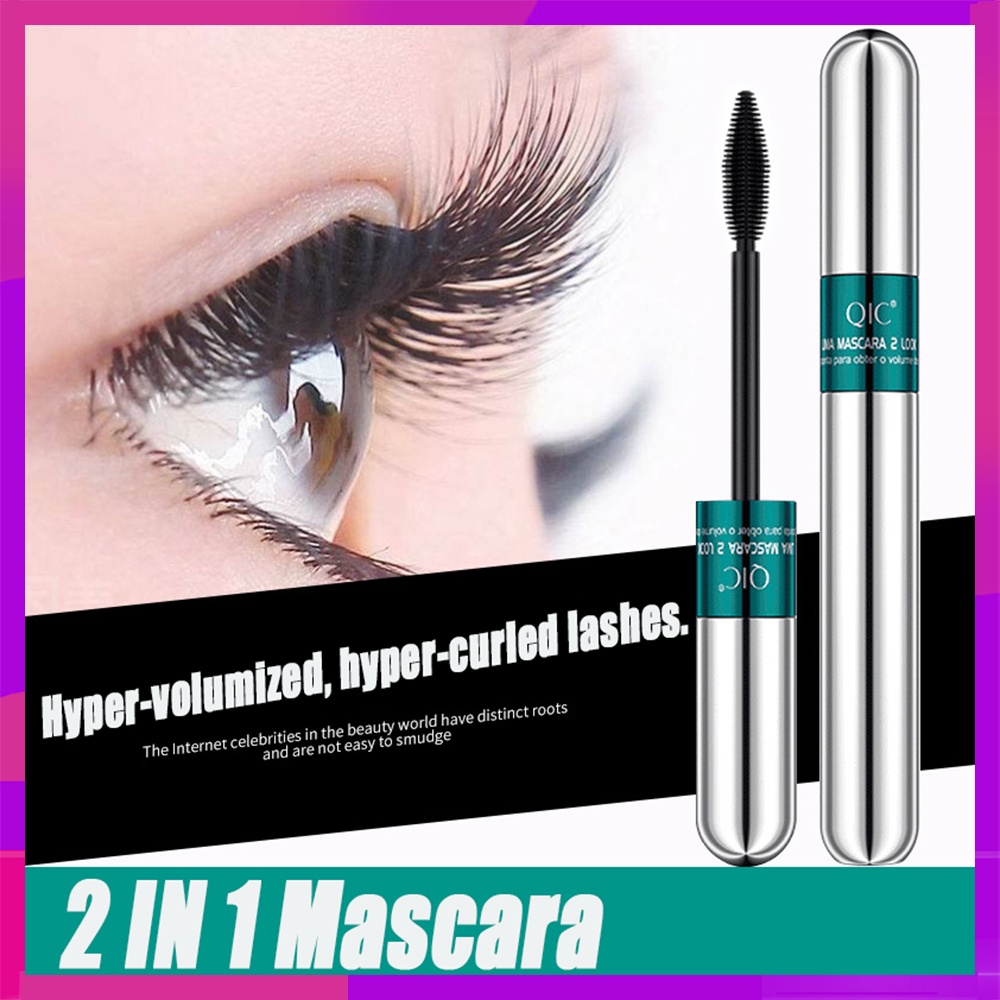 Mascara QIC 4D Tơ lụa Bạch Tuyết. Độ dài Mascara chảy chảy nước mắt Lash mắt đen kéo dài Mascara.