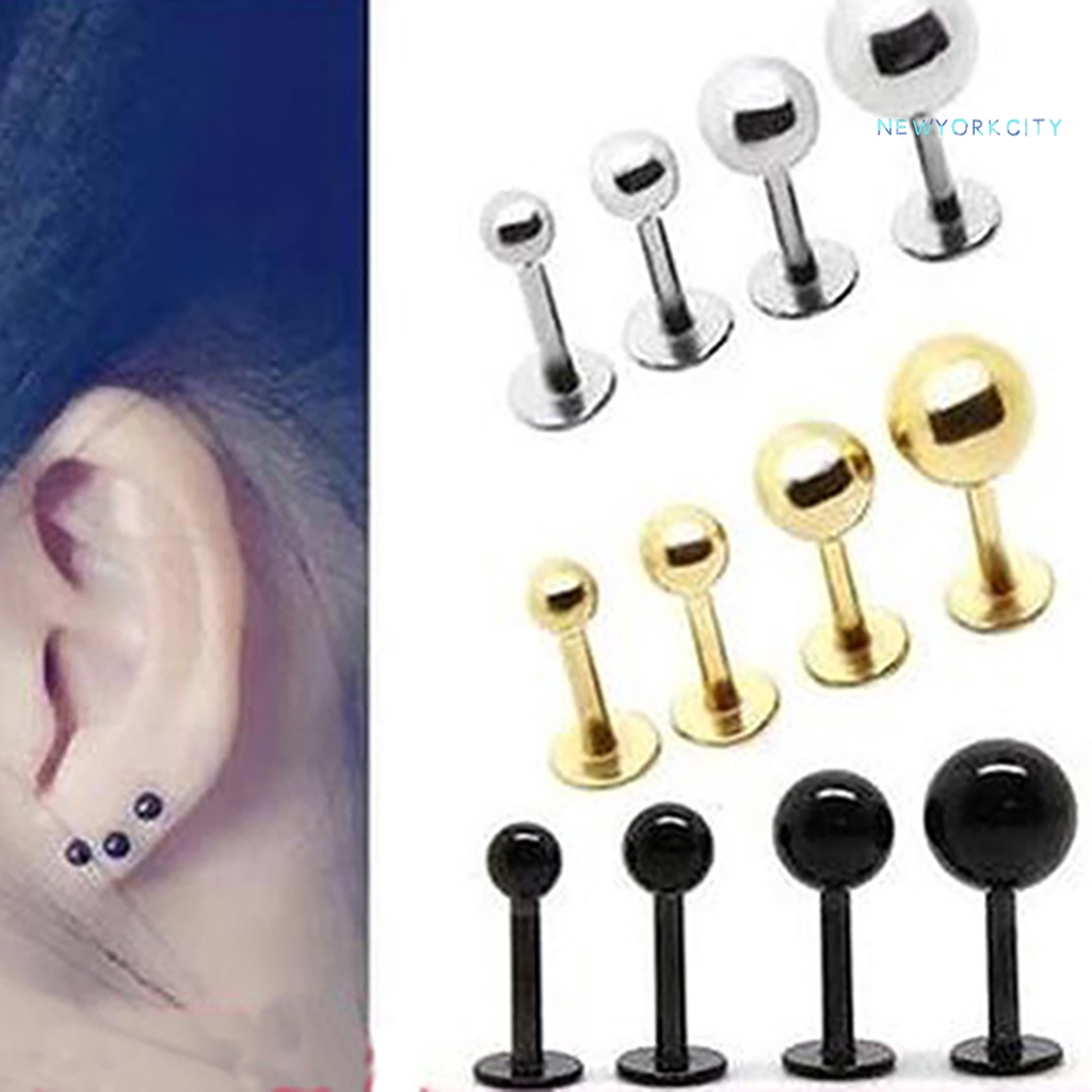 Khuyên Tai Hình Thanh Tạ Đơn Giản Dễ Phối Đồ Bằng Thép Titanium Cho Nữ