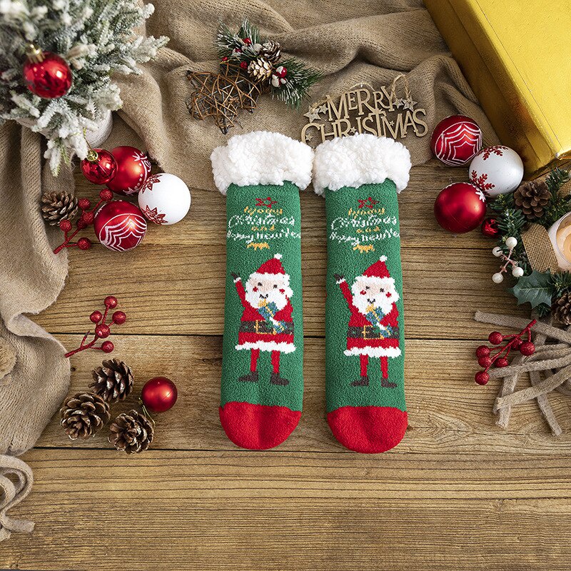 Take Talk Vớ bông mềm mại giữ ấm mùa đông phong cách giáng sinh mới cho nữ