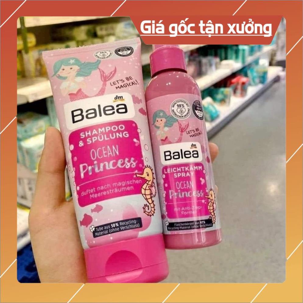 Chuẩn Đức - Bộ Xịt dưỡng tóc + Dầu gội đầu kiêm dầu xã cho bé Balea Ocean Princess