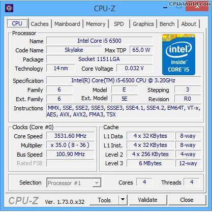 CPU Intel Core i5 6500 3.2 GHz / 6MB / HD 530 Graphics / Socket 1151 Skylake cũ 21