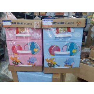 Tủ mini 3 tầng nhựa Việt Nhật - Tủ nhựa 3 tầng Kitty siêu dễ thương, tiện dụng