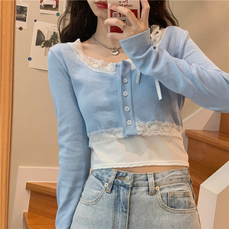 Set áo hai dây và áo khoác cardigan xinh xắn thời trang mùa hè dành cho nữ