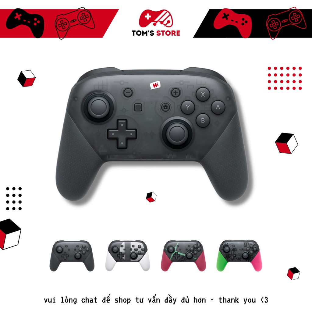 Tay cầm chơi game Pro Controller NS 🎮 full chức năng, full game Joystick 360, Rung, kết nối Bluetooth, tay cầm hà nội