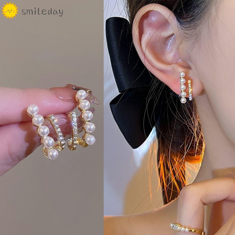 Khuyên Tai Nữ Đính Ngọc Trai Thiết Kế Sang Trọng