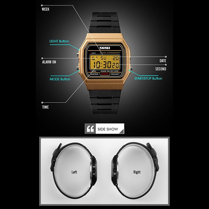 Đồng hồ SKMEI 1412- Bảo hành 3 tháng - 2 màu Black, Green - Unisex | BigBuy360 - bigbuy360.vn