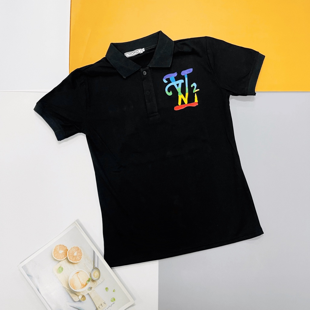 Áo Thun nam Cổ Polo Vải Cotton Cao Cấp Mềm Mịn In Chữ  Cầu Vồng Phong Cách Sang Trọng Lịch Lãm Hot Trend [NEW UNISEX]