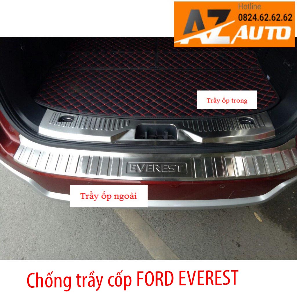 Ốp Chống trầy cốp Ford Everest 2016-2023 - tặng kèm keo trợ dính
