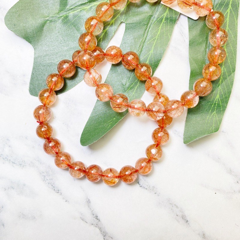 Vòng tay phong thủy tóc đỏ 8 li cho người mệnh Hoả - mệnh Thổ - KAIA