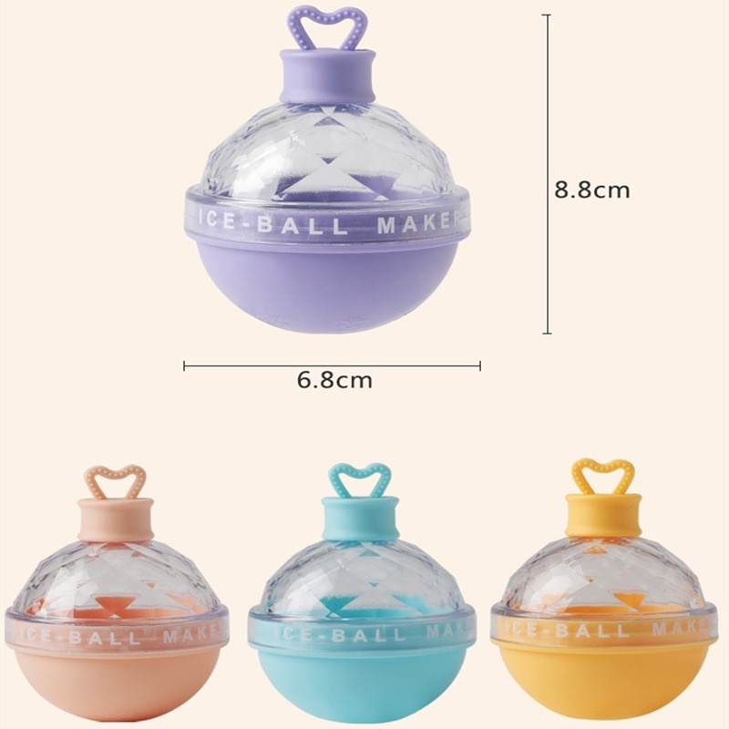1 Khuôn Silicone Làm Nước Đá Hình Quả Bóng Tròn Đáng Yêu Đa Năng