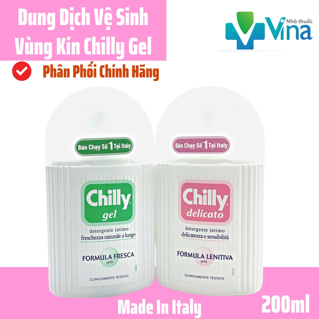 Chilly Gel 200ml - Dung dịch vệ sinh phụ nữ nhập khẩu từ Ý