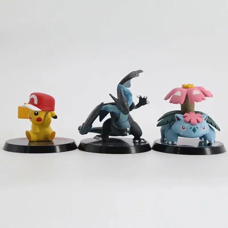 Bộ 6 mô hình nhân vật anime Pokemon Pikachu Mewtwo Charizard Venusaur Blastoise đồ chơi bằng PVC