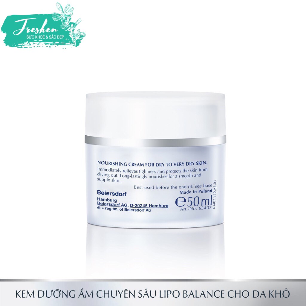 ✅ (CHÍNH HÃNG) Kem dưỡng ẩm cho da khô và nhạy cảm Eucerin Lipo Balance 50ml