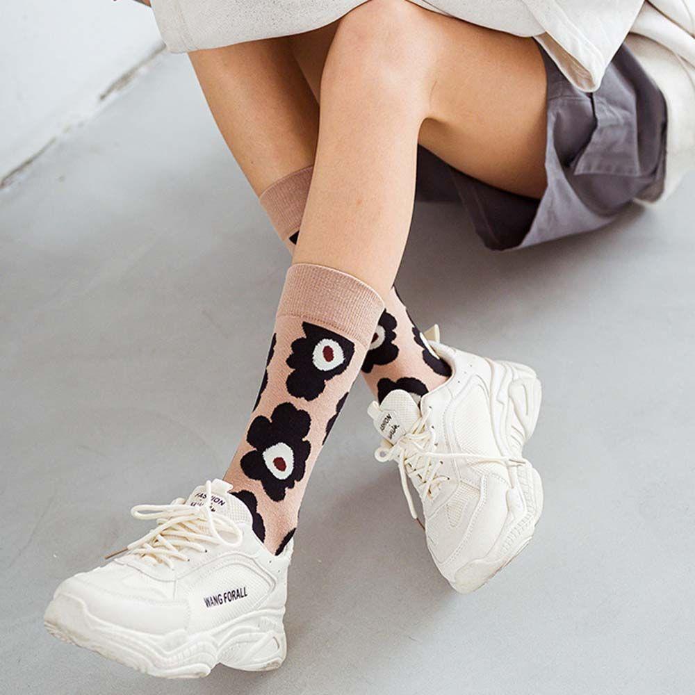 Vớ Cotton Thoáng Khí Thoải Mái Họa Tiết Hoa Lớn Phong Cách Harajuku Hàn Quốc Cho Nữ