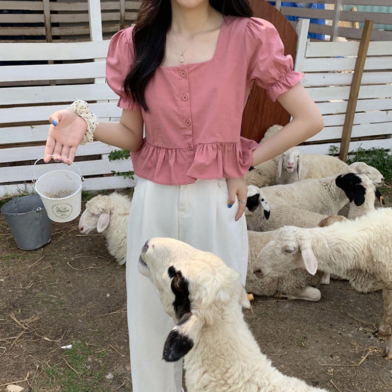 Áo Sơ Mi Tay Phồng Dáng Rộng Phong Cách Pháp Thời Trang Xuân Hè Hàng Mới Dành Cho Bạn Nữ 2022