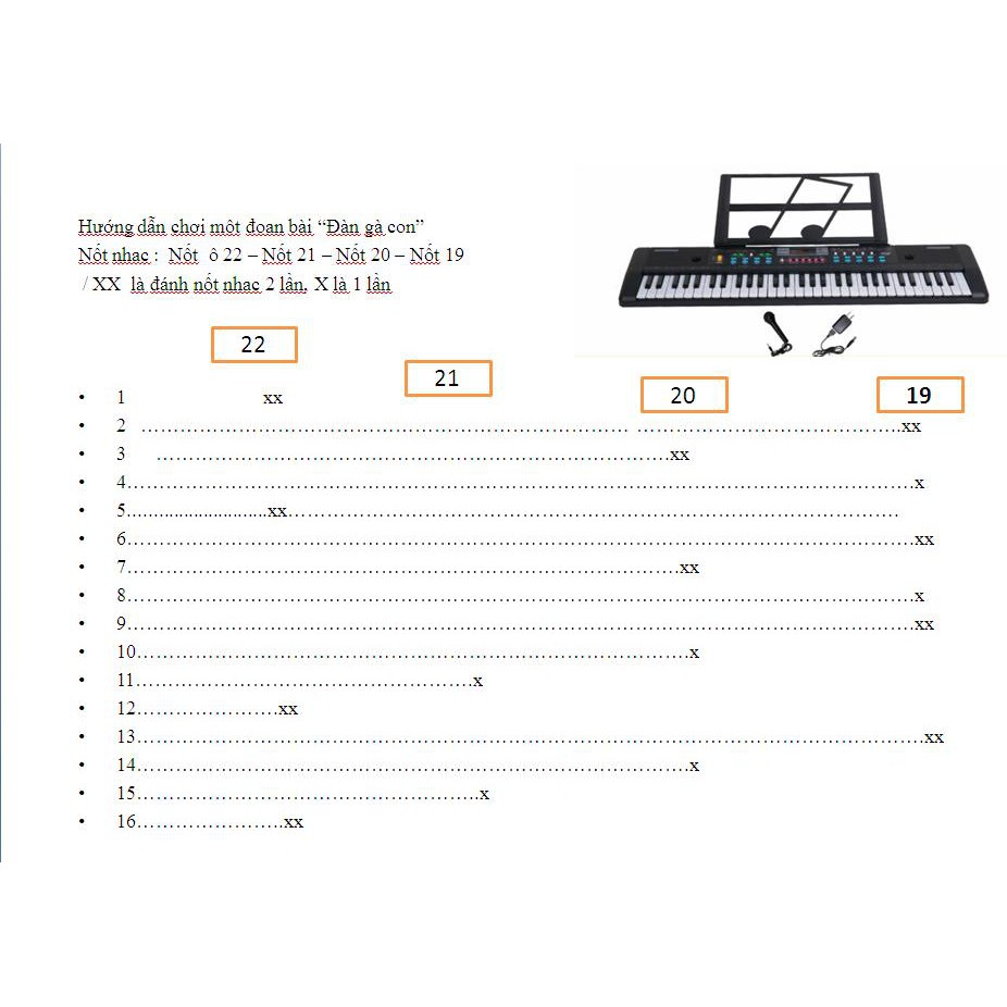 Đàn Organ cho người mới tập đánh loại 61 phím - MITUHOME Chiều dài 76cm BH 6 tháng tặng kèm pin