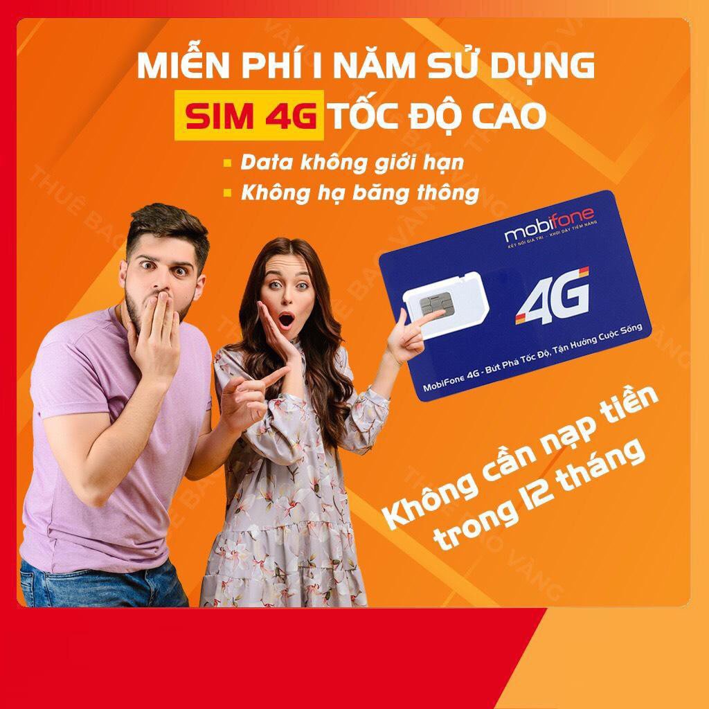 [VP51], [Mobifone VPB51] SIM 4G MAX BĂNG THÔNG TỐC ĐỘ CAO - 100K/Tháng