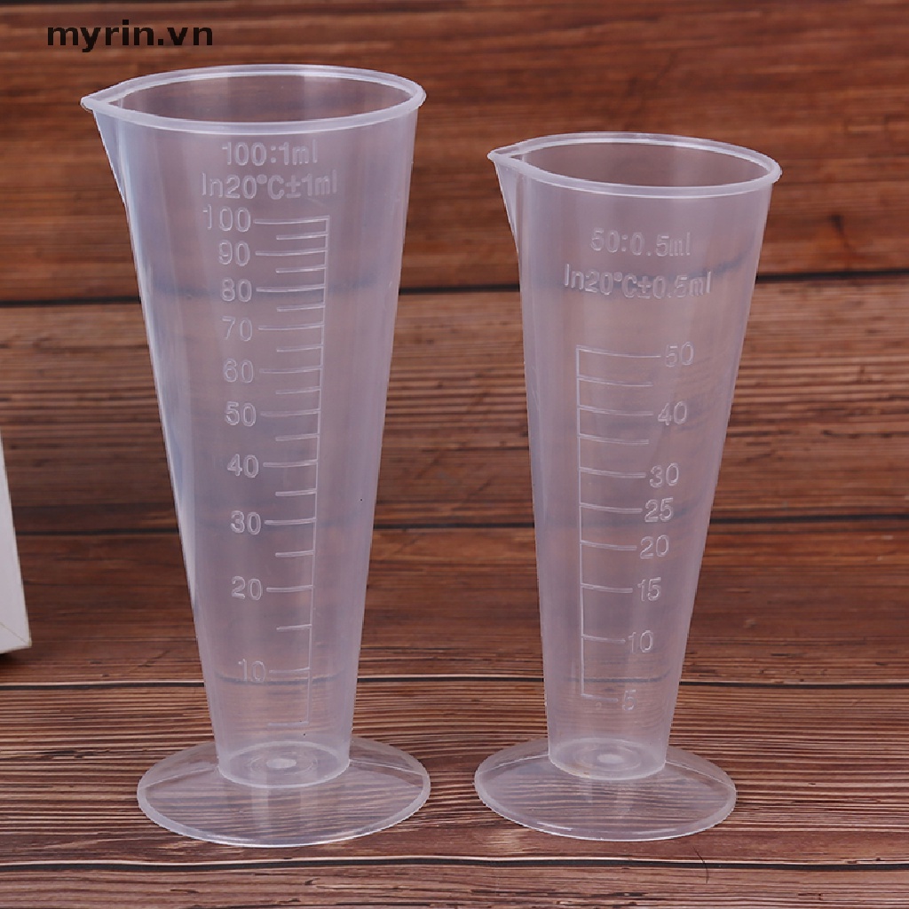 Set 2 Cốc Đo Lường Hình Nón Bằng Nhựa Trong Suốt Có Thể Tái Sử Dụng