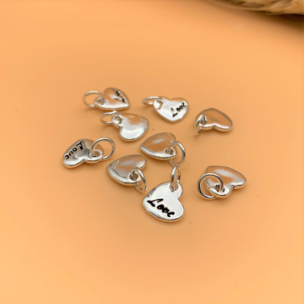Charm bạc thái móc treo trái tim chữ love - Charm Bạc 925 - Mã CA243 CB259
