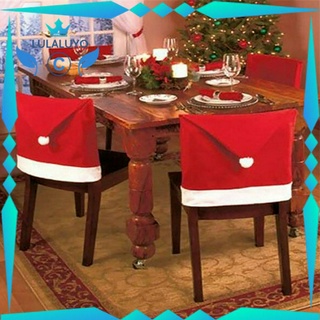6pcs Christmas Chair Back Decor Chair Cover Non-woven Chair Set Red Cover .lu