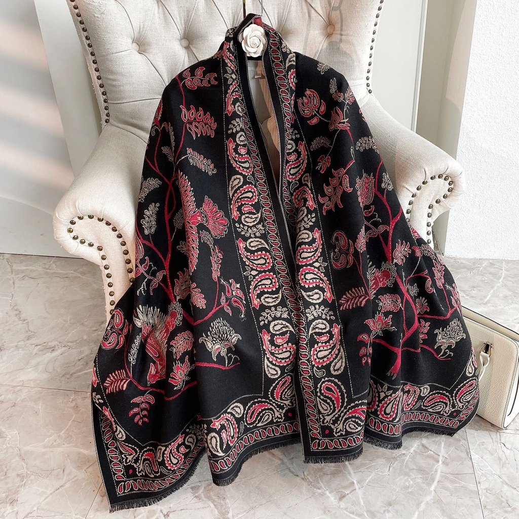 Zl Khăn Choàng Cổ cashmere Râu Ngắn Phối Tua Rua Ấm Áp Thời Trang Mùa Đông Hàng Mới Về Dành Cho Bạn Nữ Trong Phòng Điều Hòa Không Khí Ngoài Trời