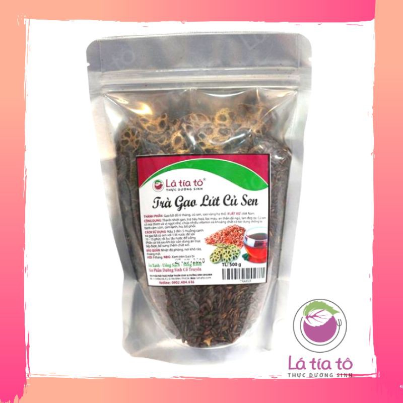 TRÀ GẠO LỨT CỦ SEN 500GR - LÁ TÍA TÔ