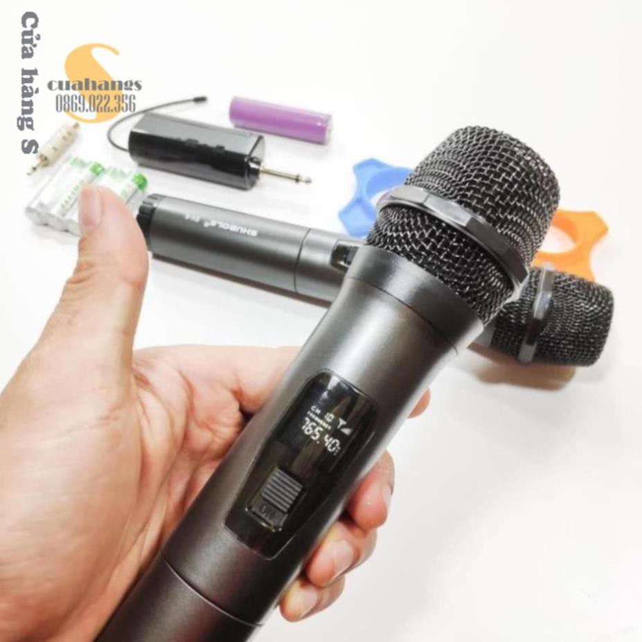 Mic Karaoke không dây combo 2 Micro hát Karaoke hát nhẹ hay thiết bị âm thanh chuyên dụng phòng hát