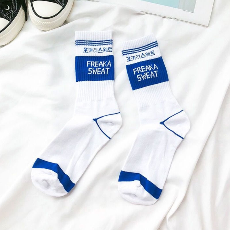 Vớ thể thao kẻ sọc xanh dương thời trang cho nam và nữ