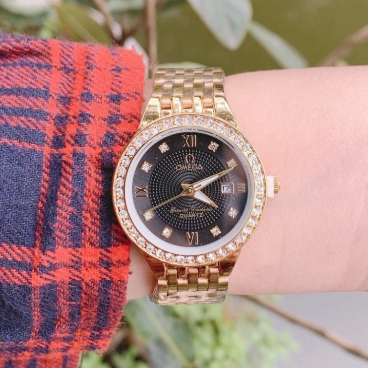 (Bảo hành 12 tháng) Đồng hồ omega nữ dây thép không gỉ, viền mặt đính đá, bảo hành 12 tháng -Đồng hồ nữ omega MTP-STORE | BigBuy360 - bigbuy360.vn