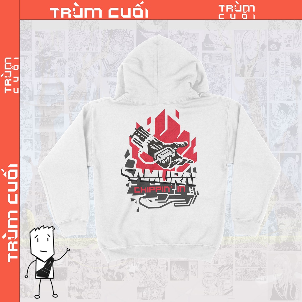 Áo Hoodie Samurai: Chippin In - Cyberpunk 2077 Unisex Trùm Cuối Game, Nỉ Bông 100% 2 màu nam nữ 0075